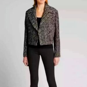 Theory Swing Black and Gray Tweed Jacket